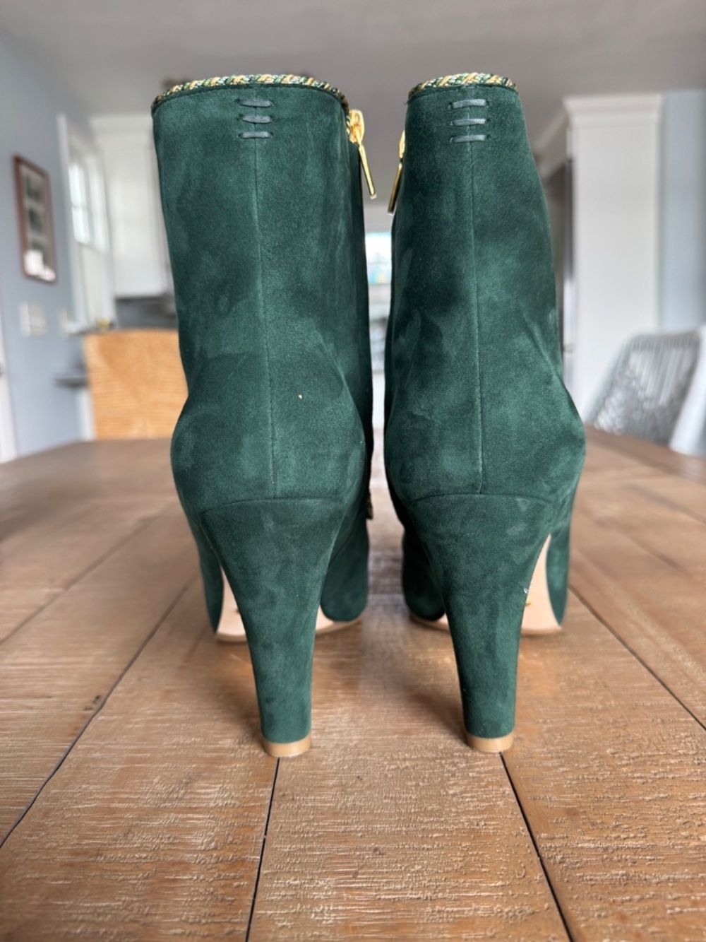 Rare Sarah Flint Green Suede Vintage Victorian Whimsigoth Boot 8.5 Retails $1200 - Picture 4 of 5
